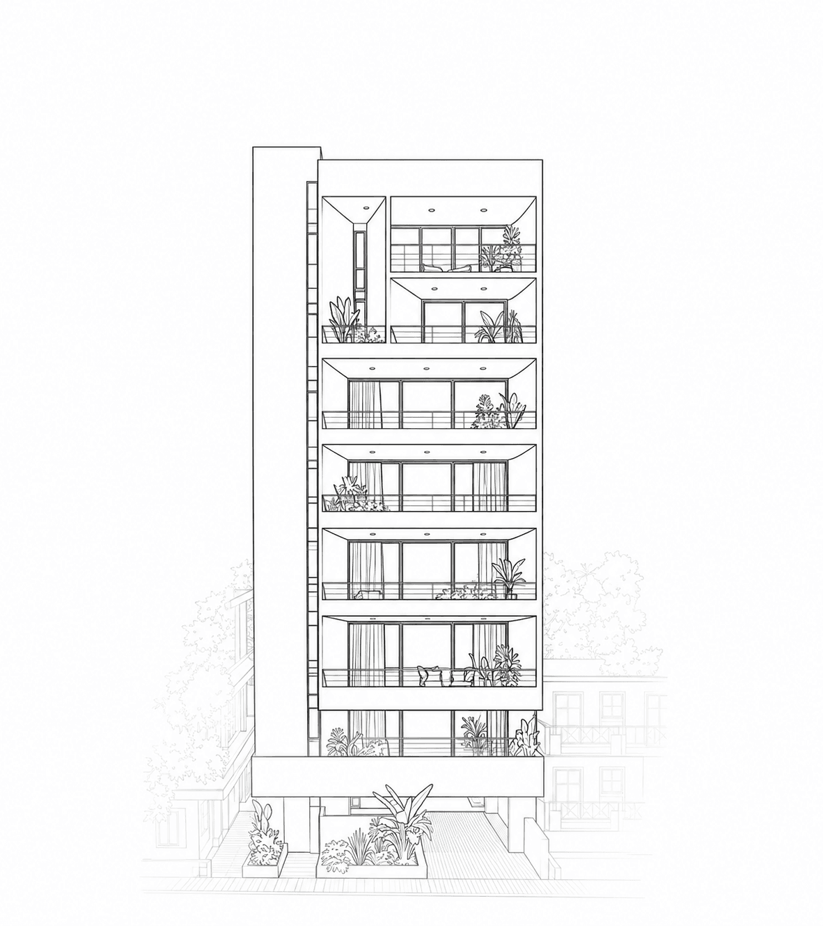 Luxury Real Estate Architecture Sketch