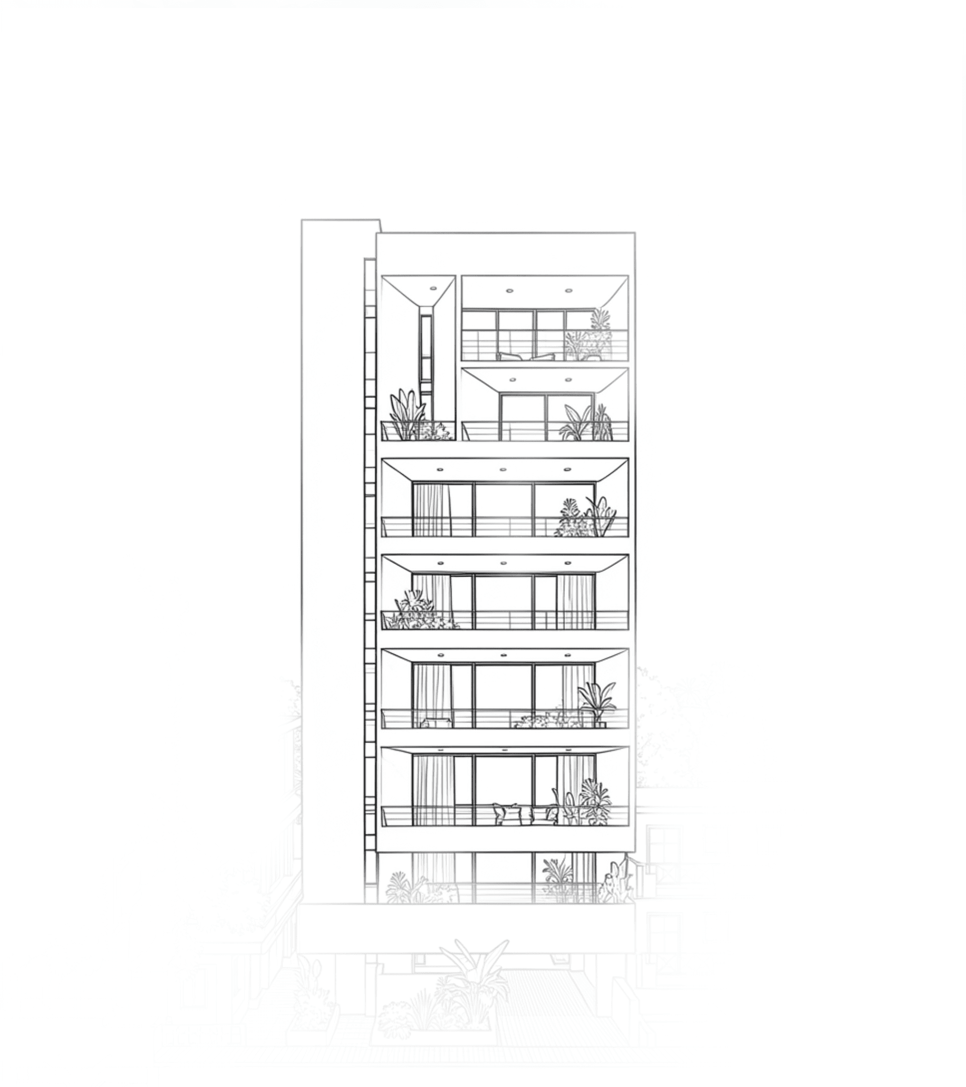 Luxury Real Estate Architecture Sketch